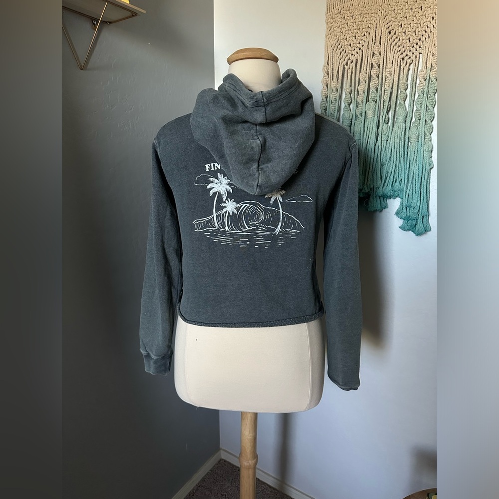 NWT Roxy women’s cropped hoodie washed gray size L - Picture 5 of 5